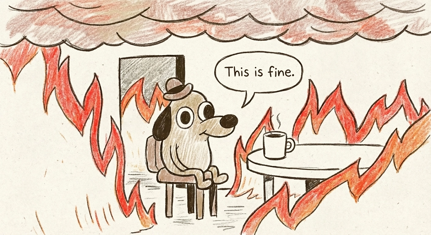 Meme do &ldquo;this is fine&rdquo;